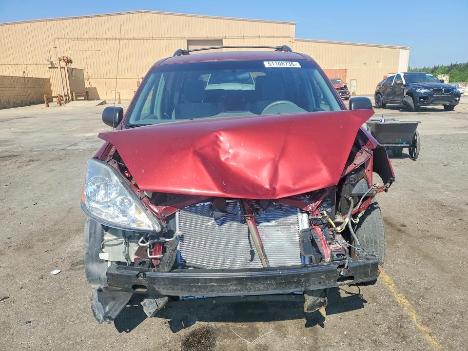 2010 Toyota Sienna VIN 5TDKK4CC7AS327154 COPART salvage auction — FRONT END, Sc - Cert Of Title-Salvage, sold $900 on 2026-07-06 (photo 5)