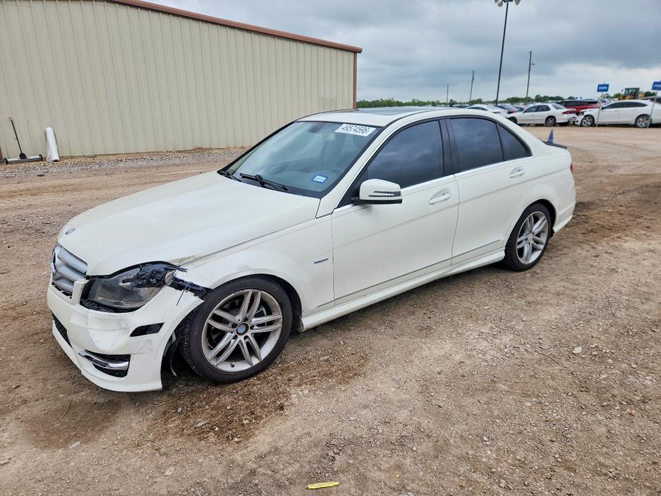 2012 Mercedes-benz C-klasse VIN WDDGF4HB2CA631993 COPART salvage auction — FRONT END, Tx - Salvage Vehicle Title, sold $1,450 on 2026-07-21 (photo 1)