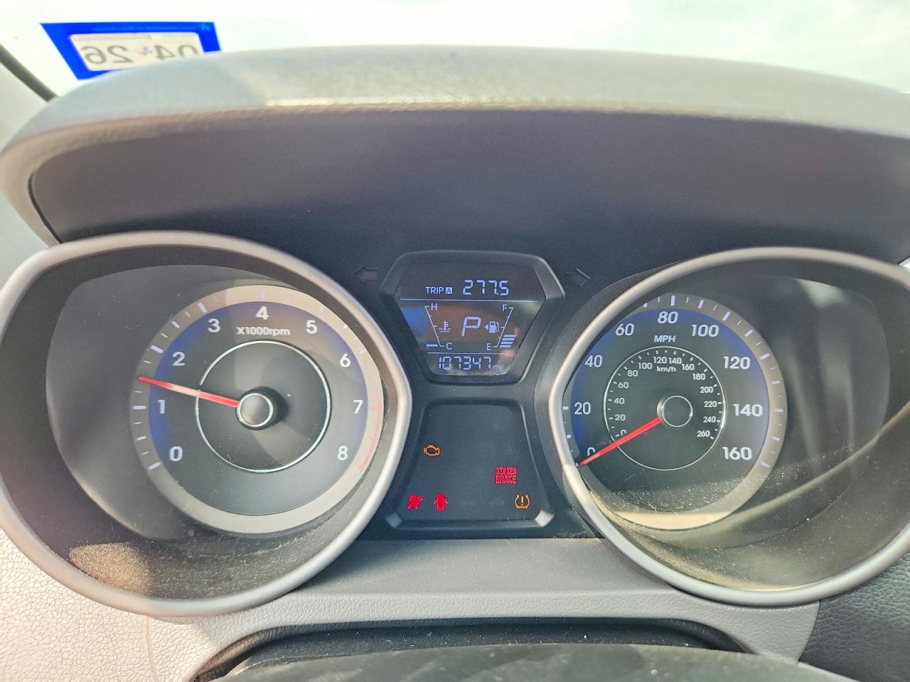 2016 Hyundai Elantra VIN KMHDH4AE0GU644916 COPART salvage auction — Side, TX - SALVAGE VEHICLE TITLE (P), sold $600 on 2026-07-09 (photo 9)
