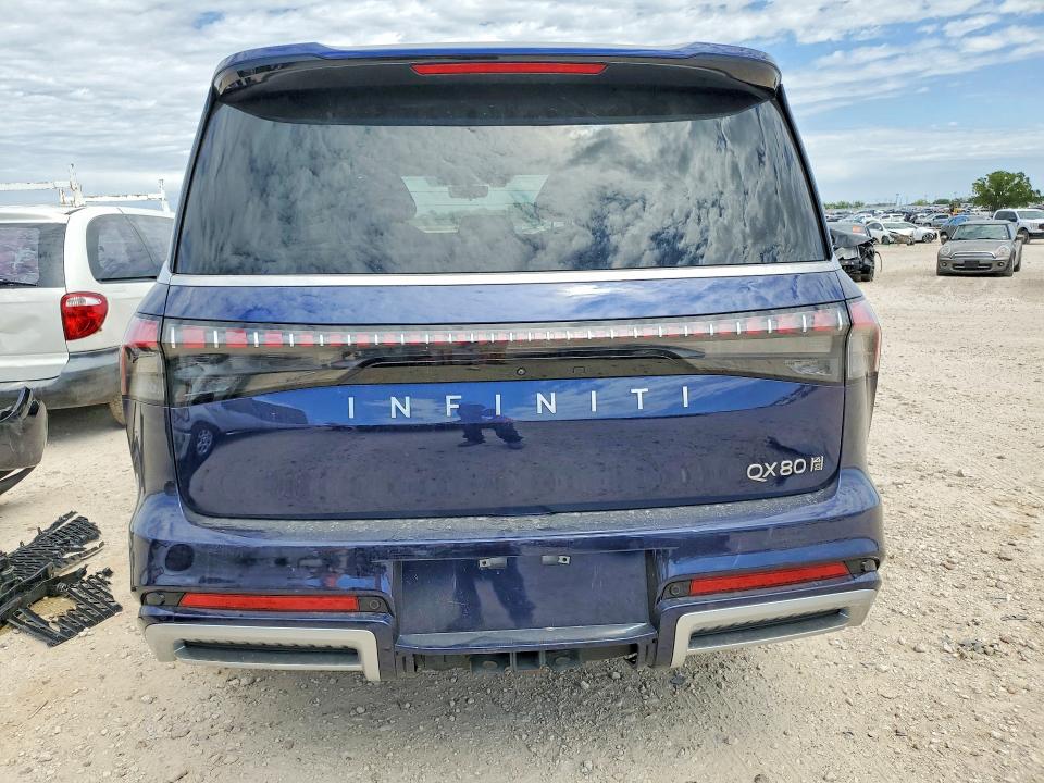 2025 Infiniti Qx80 VIN JN8AZ3DE9S9701074 COPART salvage auction — FRONT END, Tx - Salvage Vehicle Title, sold $35,750 on 2026-07-02 (photo 6)