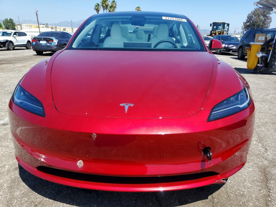 2025 Tesla Model 3 VIN 5YJ3E1EB0SF909147 COPART salvage auction — SIDE, Ca - Salvage Certificate, sold $13,300 on 2026-07-31 (photo 5)