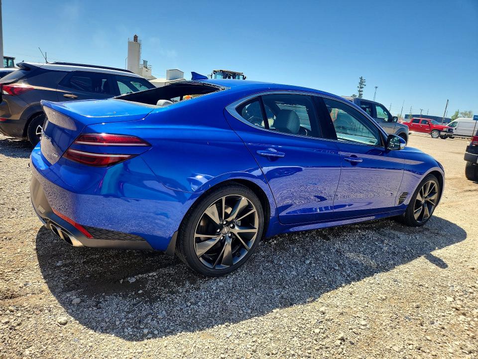 2023 Genesis G70 VIN KMTG34TA7PU107813 COPART salvage auction — HAIL, Ia - Cert Of Title-Salvage Title, sold $1,000 on 2026-07-08 (photo 3)