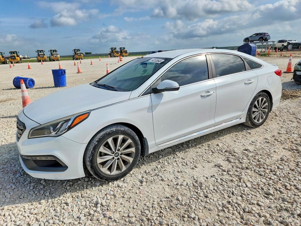 2015 Hyundai Sonata VIN 5NPE34AFXFH080734 COPART salvage auction — FRONT END, Tx - Cert Of Title-Rebuilt Salvage, sold $1,900 on 2026-07-02 (photo 1)