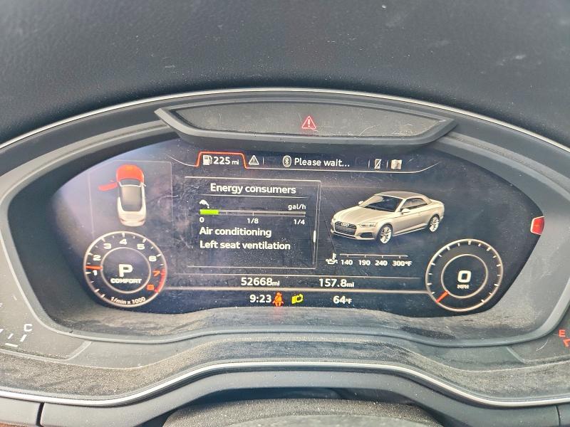 2019 Audi A5 VIN WAUYNGF55KN009165 COPART salvage auction — FRONT END, Ok - Cert Of Title-Salvage, sold $8,700 on 2026-07-06 (photo 9)