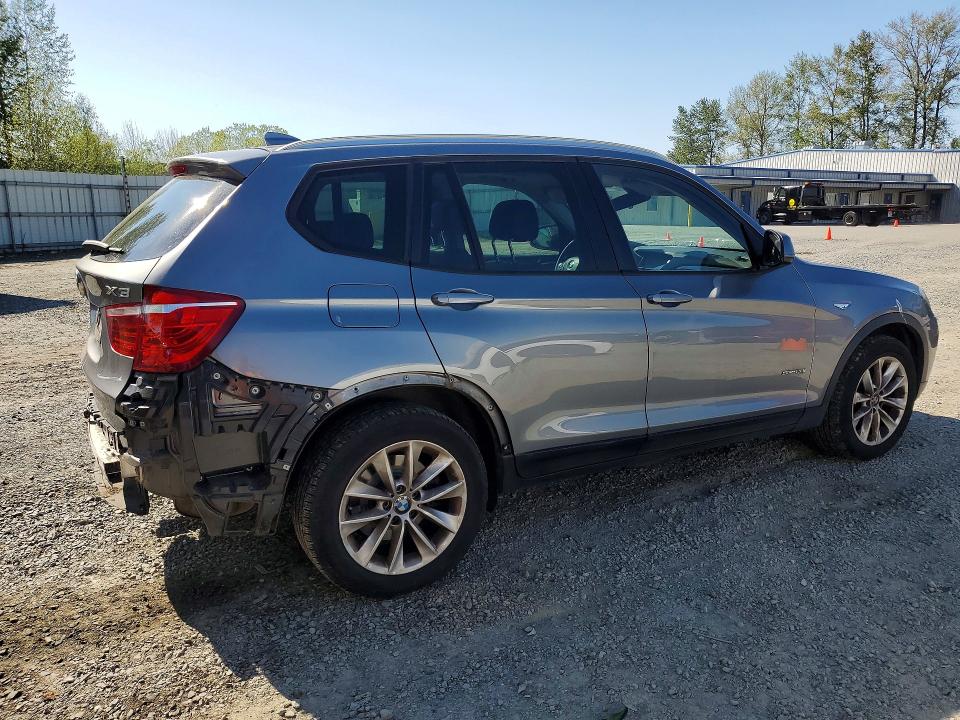 2017 BMW X3 VIN 5UXWZ7C30H0X40138 COPART salvage auction — REAR END, Salvage Title, sold $3,150 on 2026-07-20 (photo 3)
