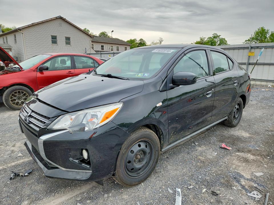 2021 Mitsubishi Mirage VIN ML32FUFJXMHF01473 COPART salvage auction — FRONT END, Pa - Certificate Of Salvage, sold $2,050 on 2026-07-09 (photo 1)