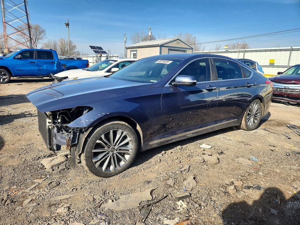 2015 Hyundai Genesis VIN KMHGN4JE7FU099141 COPART salvage auction — FRONT END, Id - Salvage Certificate Of Title, sold $1,400 on 2026-07-06 (photo 1)