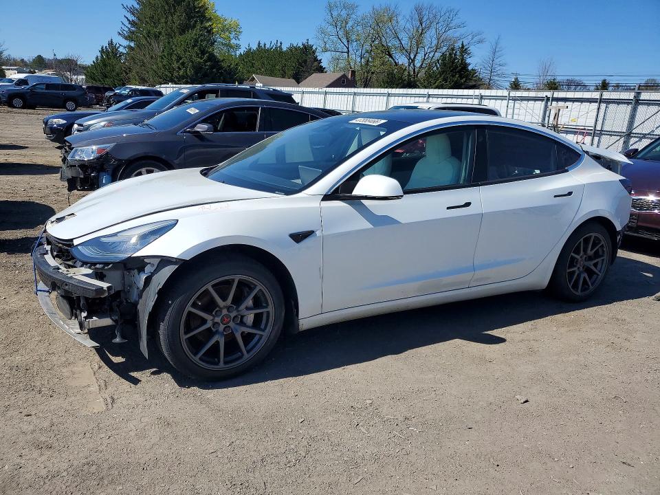 2020 Tesla Model 3 VIN 5YJ3E1EA7LF785953 COPART salvage auction — REAR END, Salvage Title, sold $2,400 on 2026-08-24 (photo 1)