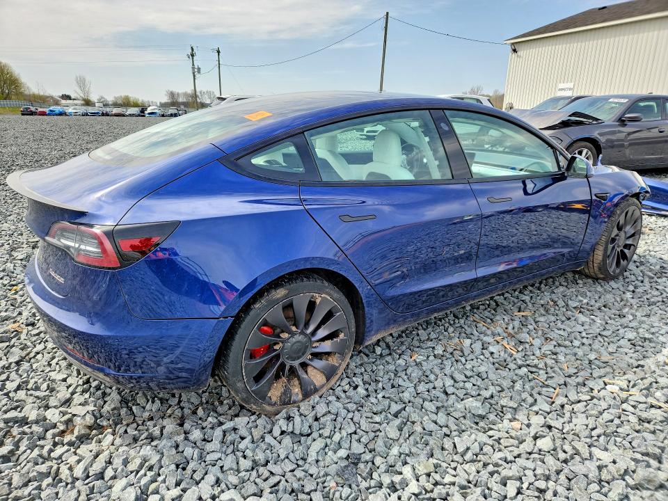 2021 Tesla VIN 5YJ3E1EC8MF849551 COPART salvage auction — FRONT END, Mi - Certificate Of Title, sold $4,600 on 2026-07-31 (photo 3)
