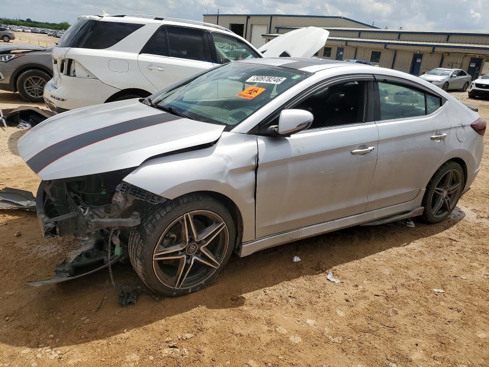 2019 Hyundai Elantra VIN KMHD04LB2KU830007 COPART salvage auction — FRONT END, TX - SALVAGE VEHICLE TITLE, sold $1,500 on 2026-07-30 (photo 1)