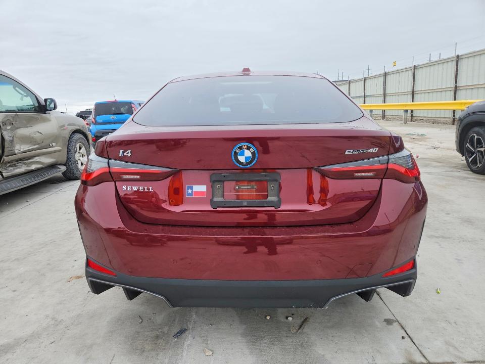 2024 BMW I4 VIN WBY73AW08RFS33572 COPART salvage auction — FRONT END, Tx - Salvage Vehicle Title, sold $13,500 on 2026-07-28 (photo 6)