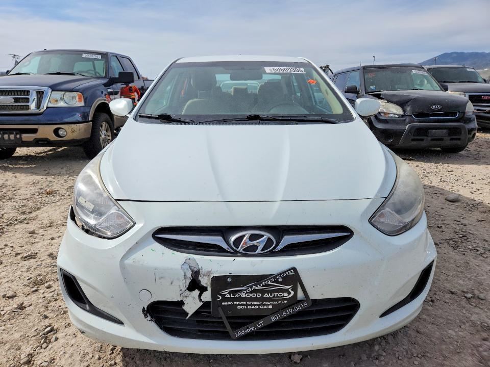 2014 Hyundai Accent VIN KMHCT4AE5EU713977 COPART salvage auction — FRONT END, Ut - Salvage Certificate, sold $1,450 on 2026-07-14 (photo 5)