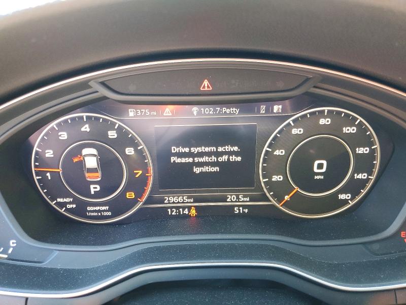 2019 Audi A4 VIN WAUENAF46KN001695 COPART salvage auction — FRONT END, Md - Cert Of Salvage > 75% Damage, sold $8,200 on 2026-07-27 (photo 9)