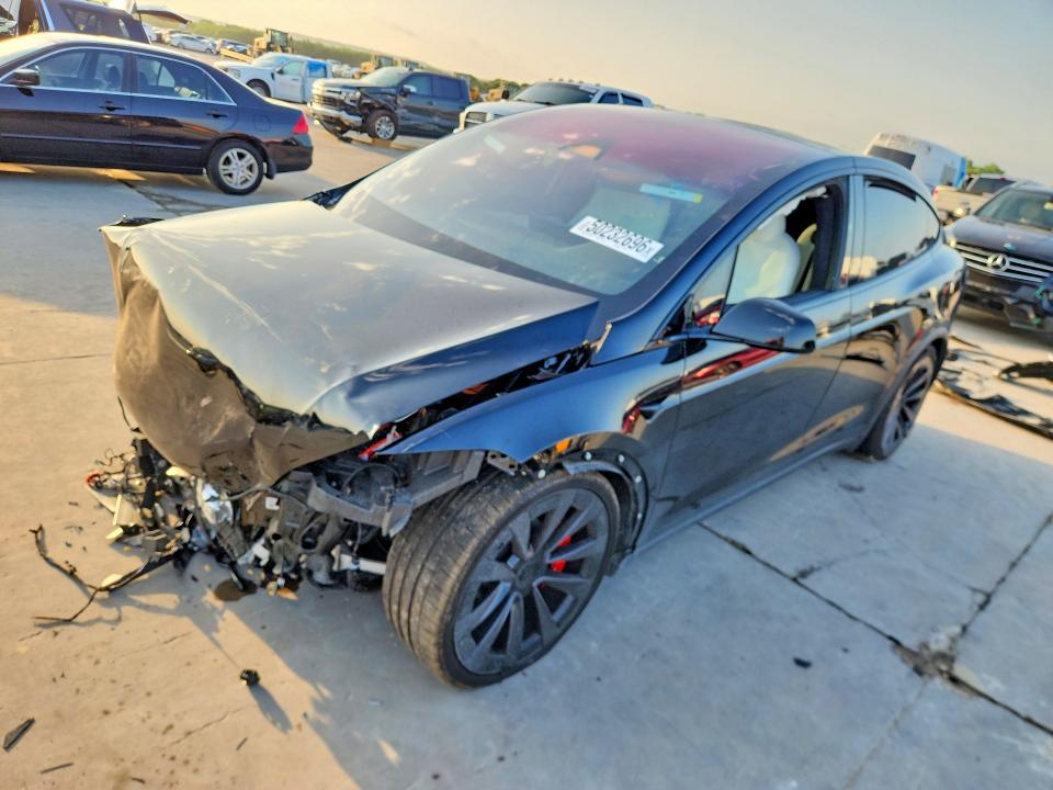 2024 Tesla Model x VIN 7SAXCBE62RF440396 COPART salvage auction — FRONT END, Tx - Certificate Of Title, sold $12,200 on 2026-07-23 (photo 1)