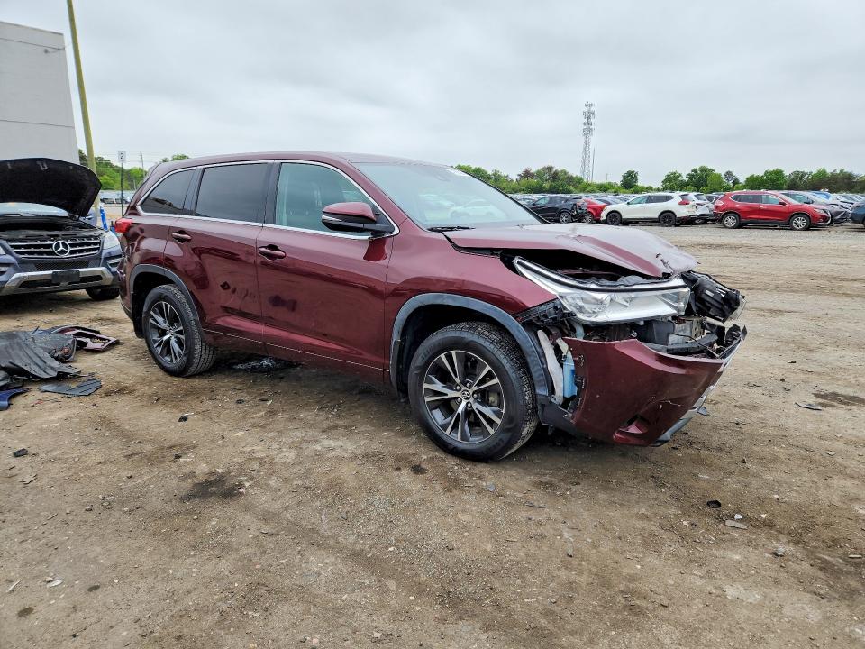 2018 Toyota Highlander VIN 5TDBZRFH0JS800148 COPART salvage auction — FRONT END, Salvage Title, sold $2,950 on 2026-07-22 (photo 4)