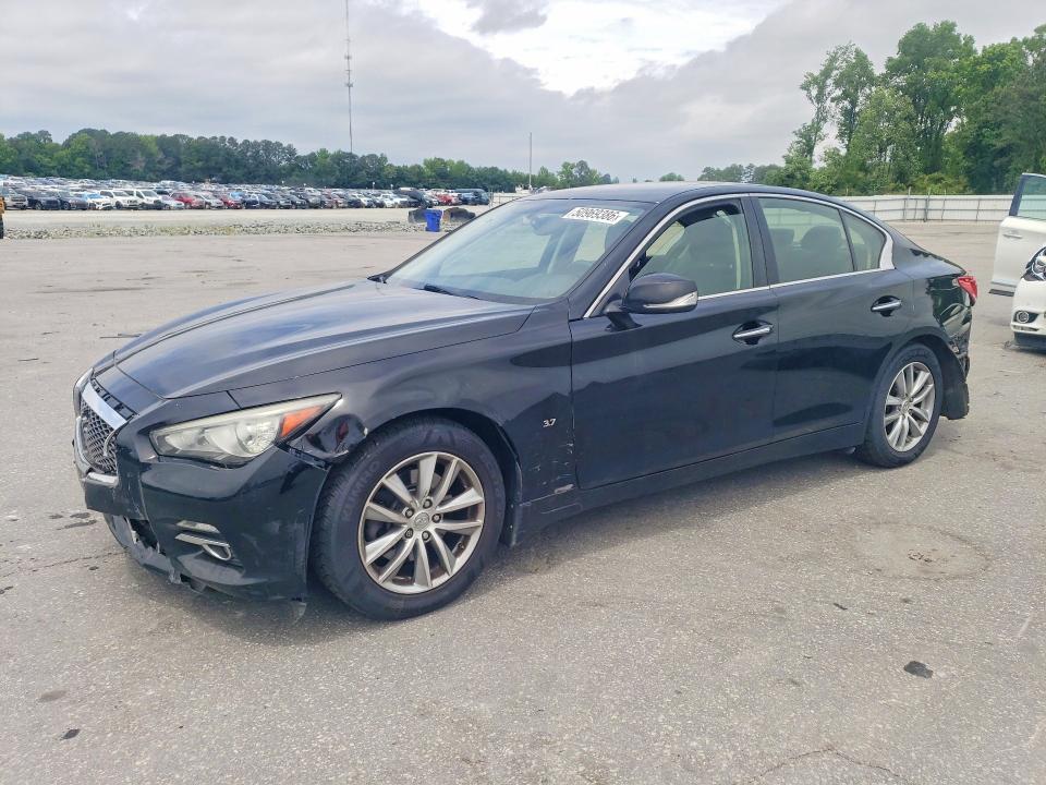 2014 Infiniti Q50 VIN JN1BV7AR8EM698229 COPART salvage auction — FRONT END, Nc - Salvage Certificate Of Title, sold $3,050 on 2026-07-02 (photo 1)