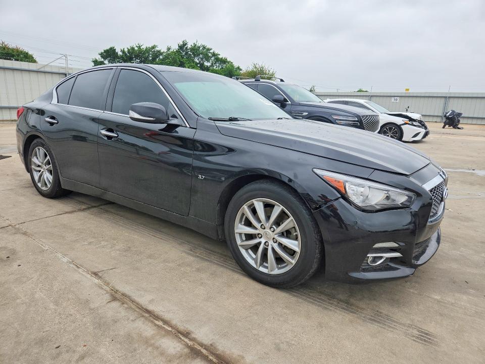 2014 Infiniti Q50 VIN JN1BV7AR7EM681471 COPART salvage auction — WATER/FLOOD, Tx - Salvage Title-Flood Damage, sold $1,850 on 2026-07-02 (photo 4)
