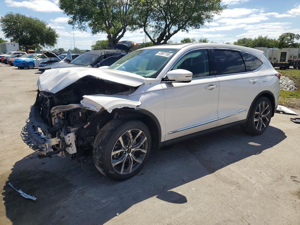 2023 Acura Mdx VIN 5J8YD9H4XPL005848 COPART salvage auction — FRONT END, Fl - Certificate Of Destruction, sold $2,100 on 2026-07-02 (photo 1)