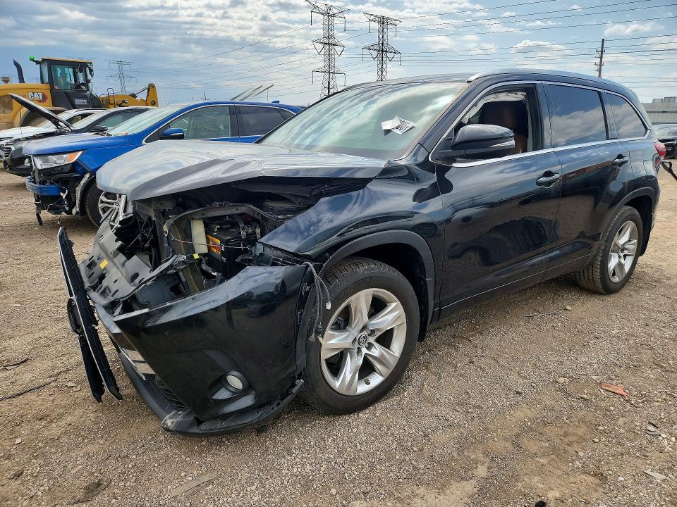2017 Toyota Highlander VIN 5TDDZRFH2HS447091 COPART salvage auction — FRONT END, Il - Salvage Certificate, sold $9,400 on 2026-07-07 (photo 1)