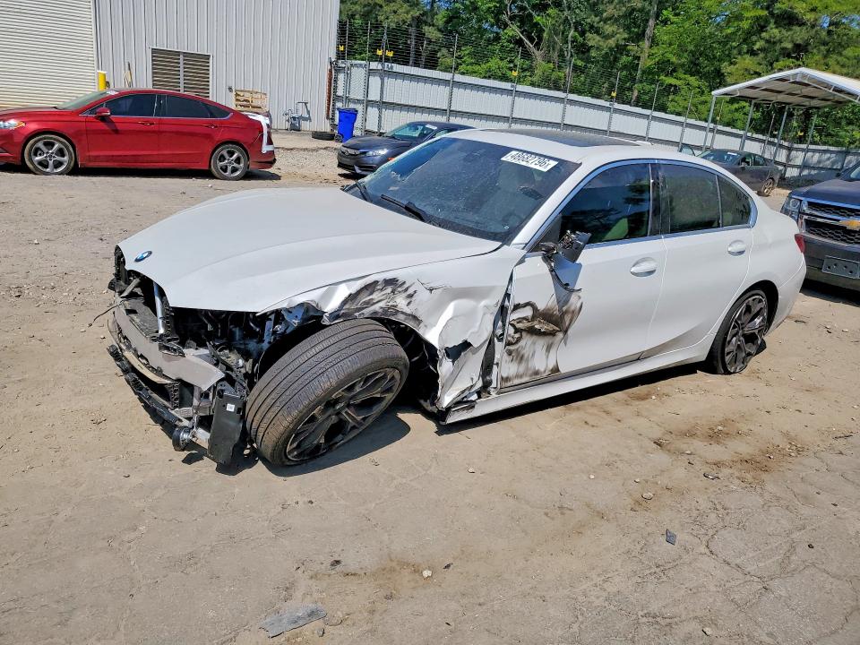 2025 BMW 3 series VIN 3MW69CW02S8F18075 COPART salvage auction — FRONT END, GA - CERT OF TITLE-SALVAGE, sold $7,600 on 2026-07-10 (photo 1)