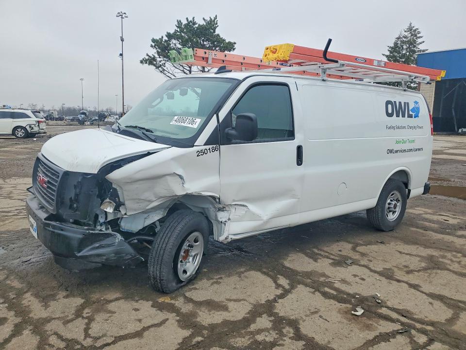 2025 Gmc Savana VIN 1GTW7AFP8S1223268 COPART salvage auction — FRONT END, Mi - Cert Of Title-Salvage Vehicle, sold $7,200 on 2026-07-29 (photo 1)