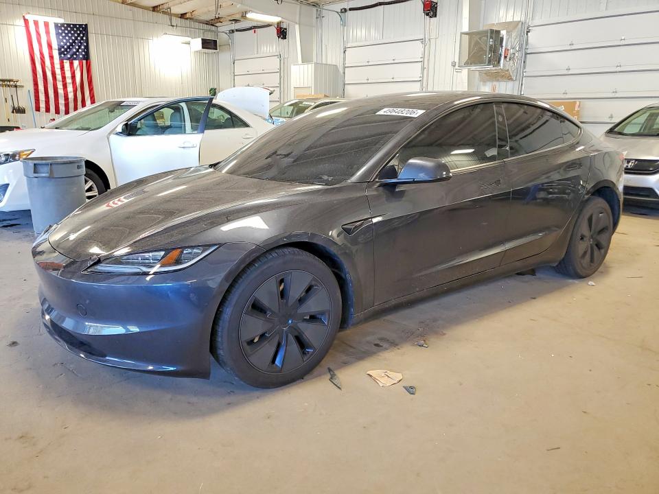 2025 Tesla Model 3 VIN 5YJ3E1EB7SF023312 COPART salvage auction — FRONT END, MN - CERT OF TITLE-SALVAGE, sold $14,200 on 2026-07-07 (photo 1)