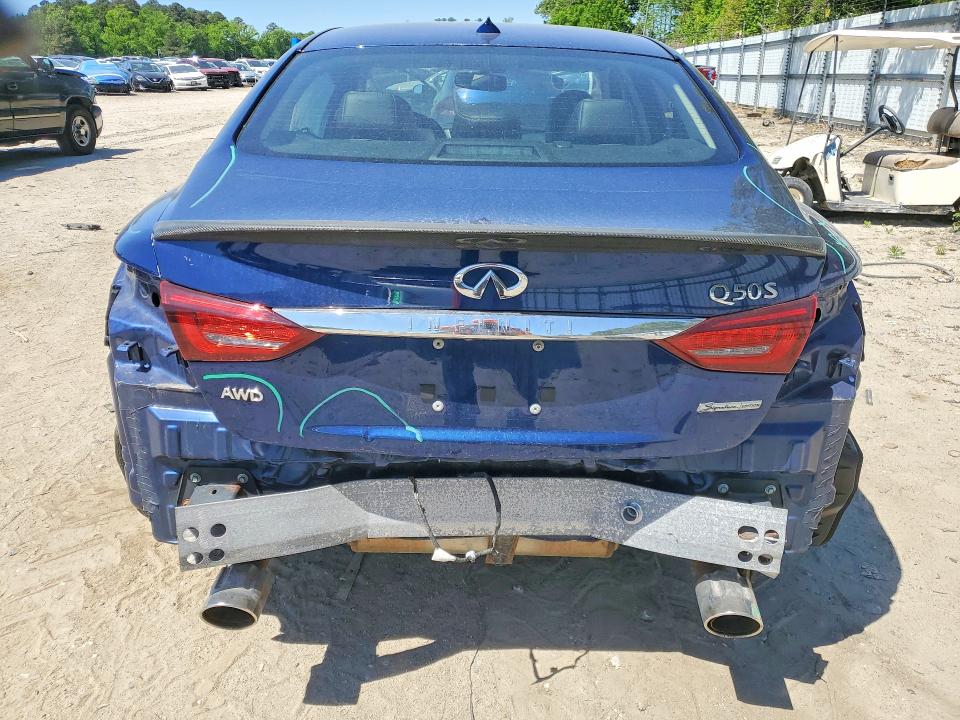 2019 Infiniti Q50 VIN JN1EV7AR2KM592349 COPART salvage auction — REAR END, Va - Cert Of Title - Salvage, sold $175 on 2026-07-21 (photo 6)
