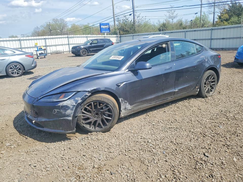 2025 Tesla Model 3 VIN 5YJ3E1EA8SF981205 COPART salvage auction — FRONT END, Nj - Cert Of Title-Salvage, sold $9,800 on 2026-07-17 (photo 1)