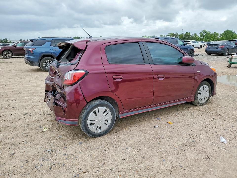 2022 Mitsubishi Mirage VIN ML32AUHJ0NH007133 COPART salvage auction — REAR END, Tx - Salvage Vehicle Title, sold $2,600 on 2026-07-24 (photo 3)