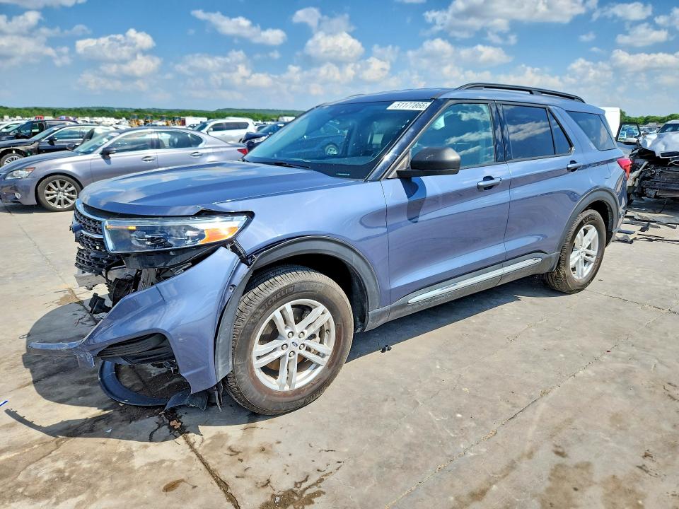 2021 Ford Explorer VIN 1FMSK7DH6MGA52303 COPART salvage auction — FRONT END, Tx - Certificate Of Title, sold $4,950 on 2026-07-02 (photo 1)
