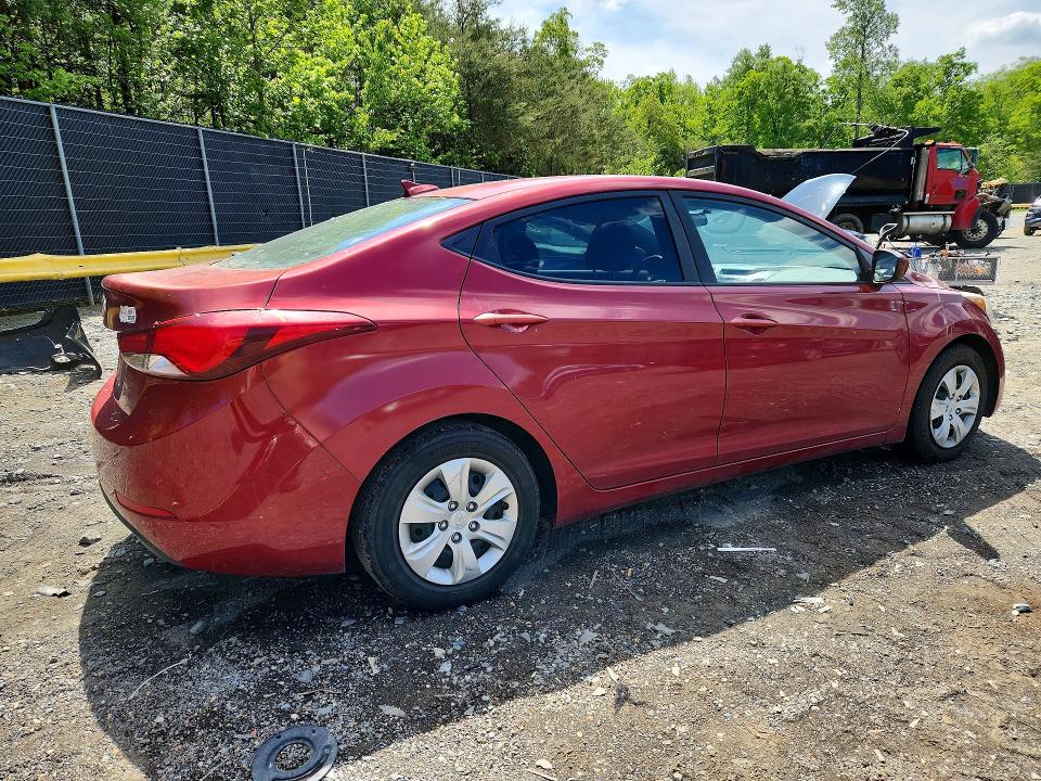 2016 Hyundai VIN 5NPDH4AE1GH750810 COPART salvage auction — VANDALISM, Md - Cert Of Salvage > 75% Damage, sold $825 on 2026-07-02 (photo 3)