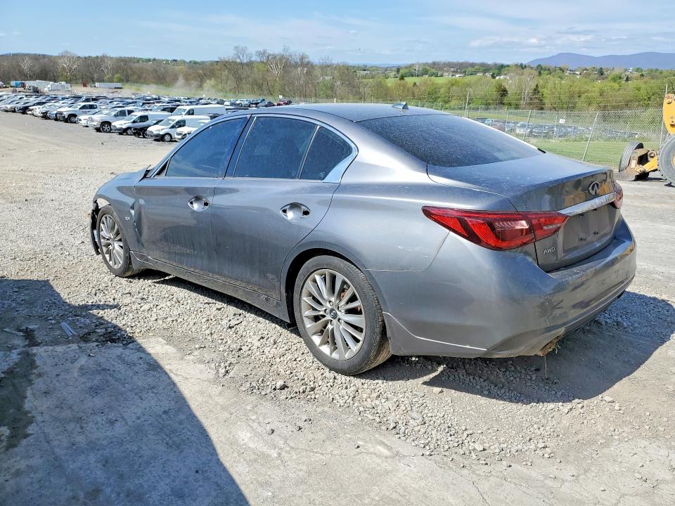 2019 Infiniti Q50 VIN JN1EV7AR6KM554087 COPART salvage auction — FRONT END, Pa - Certificate Of Salvage, sold $3,550 on 2026-07-10 (photo 2)