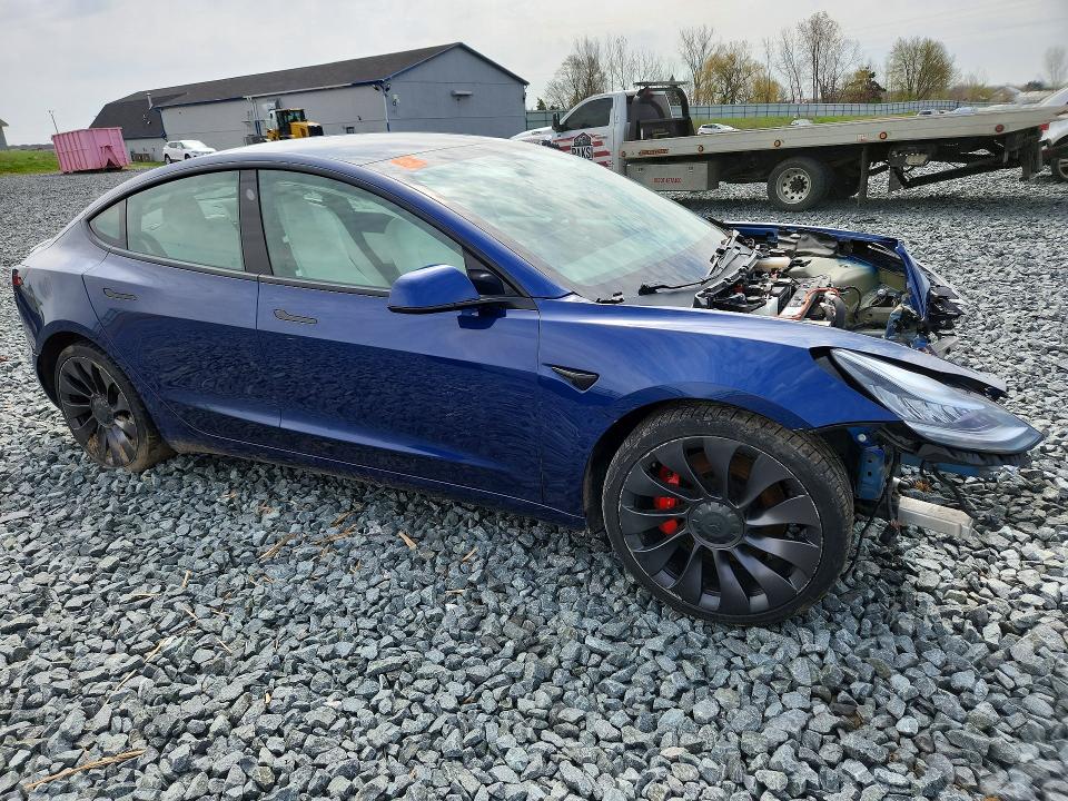2021 Tesla VIN 5YJ3E1EC8MF849551 COPART salvage auction — FRONT END, Mi - Certificate Of Title, sold $4,600 on 2026-07-31 (photo 4)
