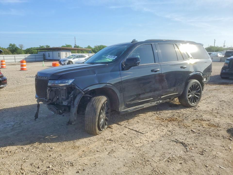 2021 Cadillac Escalade VIN 1GYS4BKL1MR400337 COPART salvage auction — FRONT END, Tx - Salvage Vehicle Title, sold $18,500 on 2026-07-09 (photo 1)