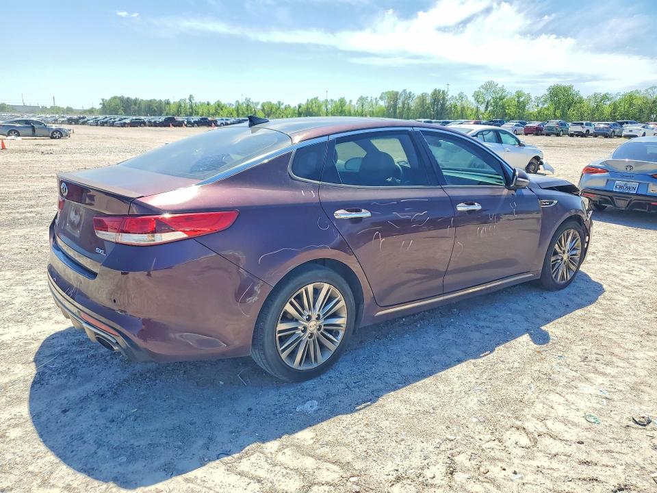 2016 Kia Optima VIN 5XXGV4L28GG052411 COPART salvage auction — FRONT END, Tx - Salvage Vehicle Title, sold $1,200 on 2026-07-31 (photo 3)