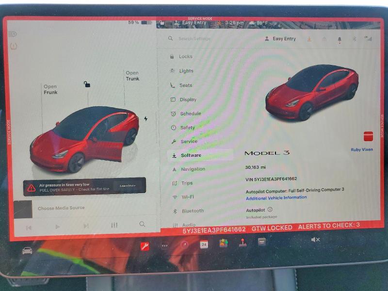2023 Tesla Model 3 VIN 5YJ3E1EA3PF641662 COPART salvage auction — SIDE, FL - CERTIFICATE OF DESTRUCTION, sold $20 on 2026-07-07 (photo 9)