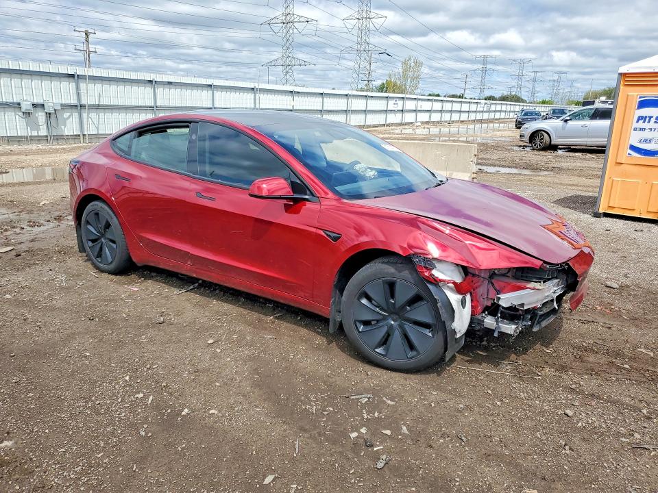 2025 Tesla Model 3 VIN 5YJ3E1EAXSF918185 COPART salvage auction — FRONT END, Il - Salvage Certificate, sold $11,600 on 2026-07-07 (photo 4)