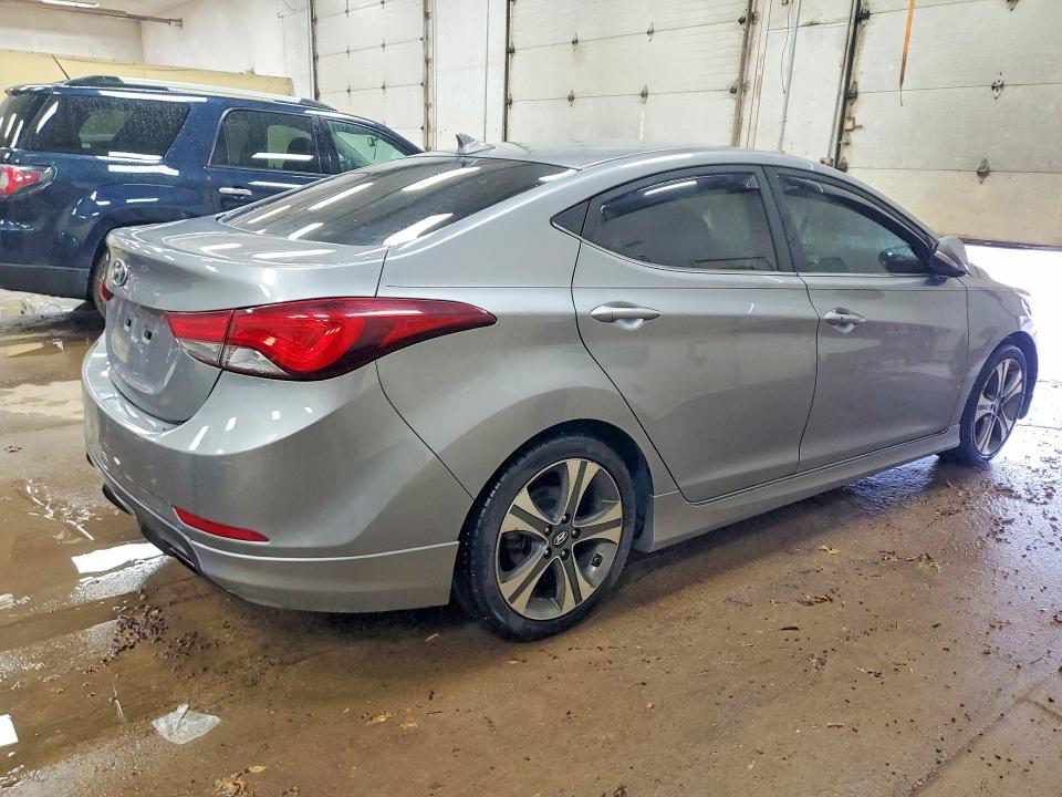 2014 Hyundai Elantra VIN KMHDH4AH2EU150239 COPART salvage auction — WATER/FLOOD, Mi - Cert Of Title-Flood Vehicle, sold $950 on 2026-07-08 (photo 3)