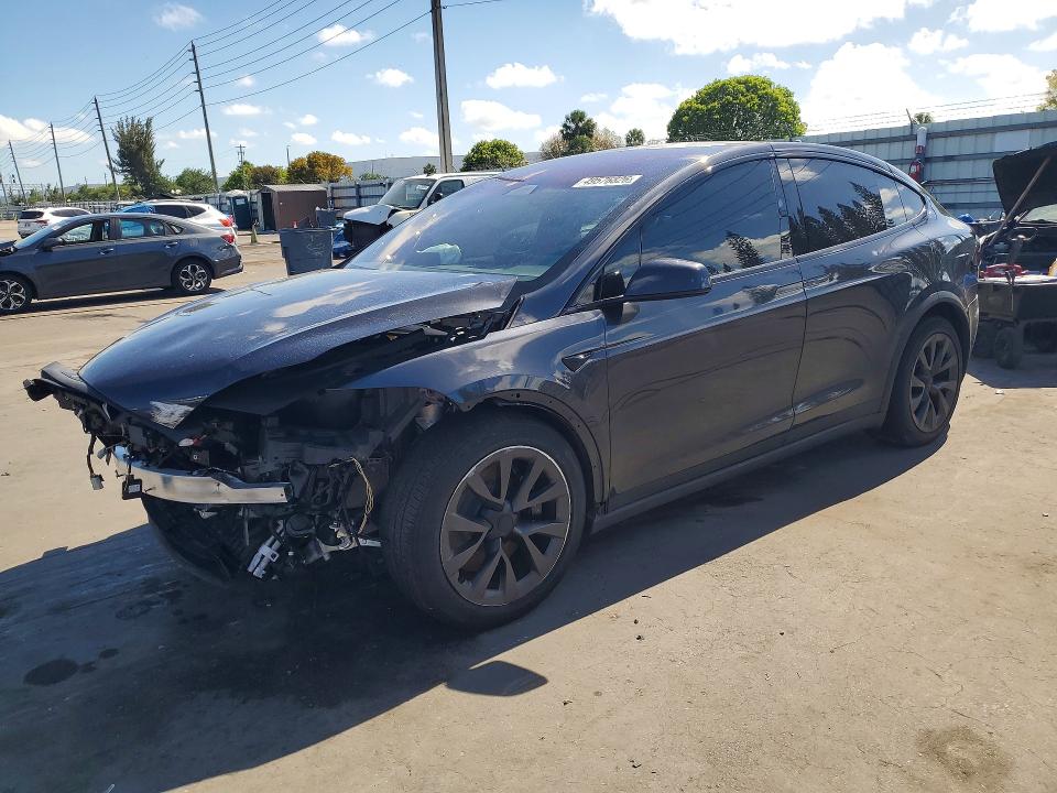 2024 Tesla Model x VIN 7SAXCDE50RF445213 COPART salvage auction — FRONT END, Fl - Cert Of Title Slvg Rebuildable, sold $15,100 on 2026-07-06 (photo 1)