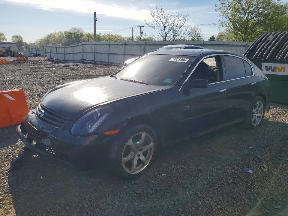 2005 Infiniti G VIN JNKCV51F95M308670 COPART salvage auction — FRONT END, Nj - Cert Of Title-Salvage, sold $350 on 2026-07-10 (photo 1)