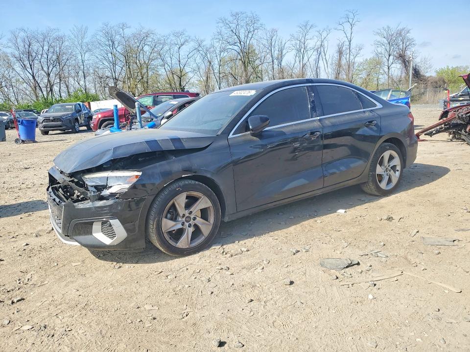 2023 Audi A3 VIN WAUAUDGY4PA109929 COPART salvage auction — FRONT END, Md - Cert Of Salvage > 75% Damage, sold $4,100 on 2026-07-07 (photo 1)