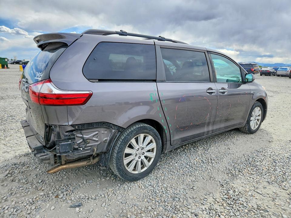 2017 Toyota Sienna VIN 5TDDZ3DC8HS170841 COPART salvage auction — REAR END, CO - PUBLIC - SALVAGE TITLE (P), sold $6,200 on 2026-07-07 (photo 3)