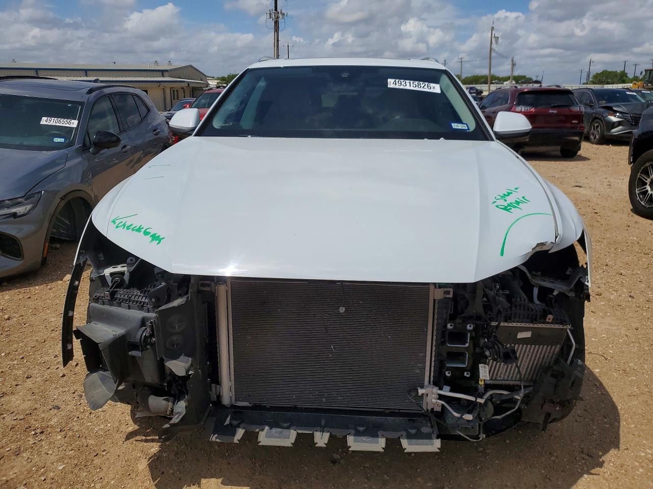 2022 Audi Q8 VIN WA1EVBF1XND031804 COPART salvage auction — Front End, TX - SALVAGE VEHICLE TITLE, sold $23,200 on 2026-07-02 (photo 5)