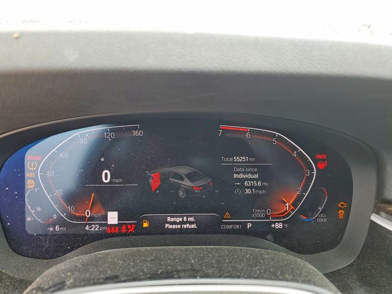 2020 BMW 5er VIN WBAJR3C07LWW67167 COPART salvage auction — FRONT END, Tx - Salvage Vehicle Title, sold $4,600 on 2026-07-28 (photo 9)