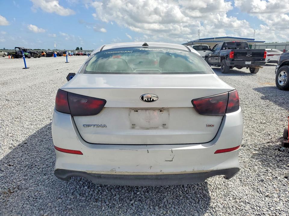 2014 Kia Optima VIN 5XXGM4A77EG318161 COPART salvage auction — FRONT END, Tx - Salvage Vehicle Title, sold $375 on 2026-07-06 (photo 6)