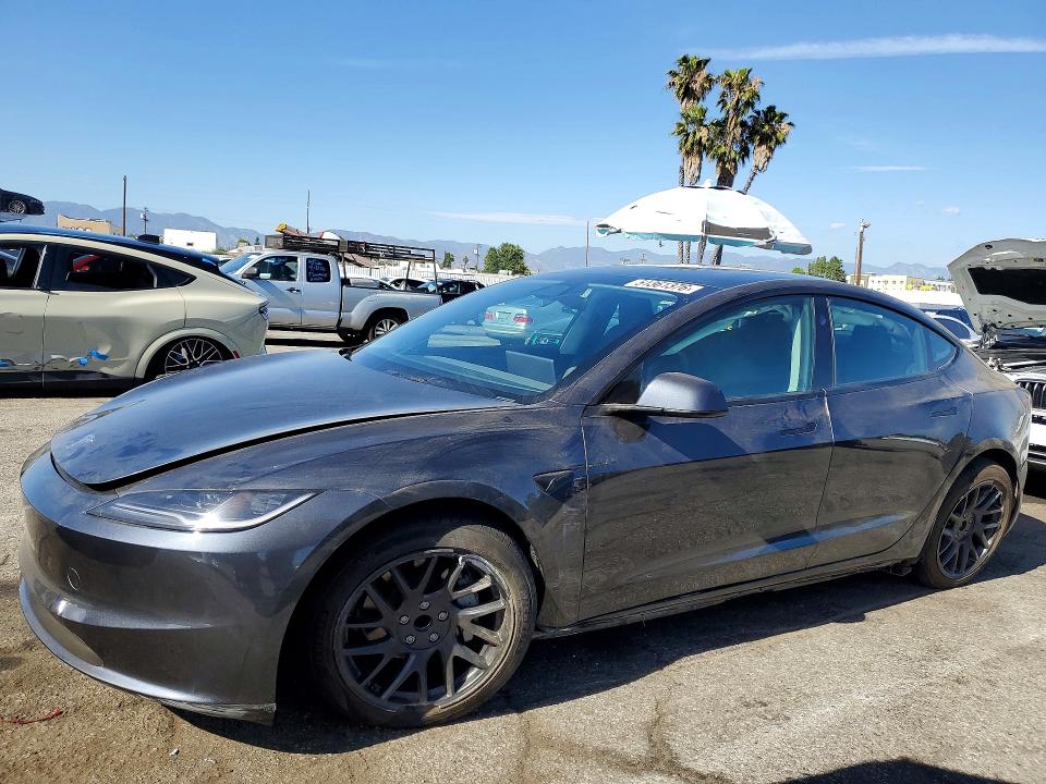 2025 Tesla Model 3 VIN 5YJ3E1EA9SF983285 COPART salvage auction — REAR END, Ca - Salvage Certificate, sold $11,000 on 2026-07-10 (photo 1)