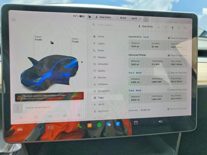 2021 Tesla Model y VIN 5YJYGAEE1MF191816 COPART salvage auction — FRONT END, Tx - Salvage Vehicle Title, sold $5,700 on 2026-07-30 (photo 9)