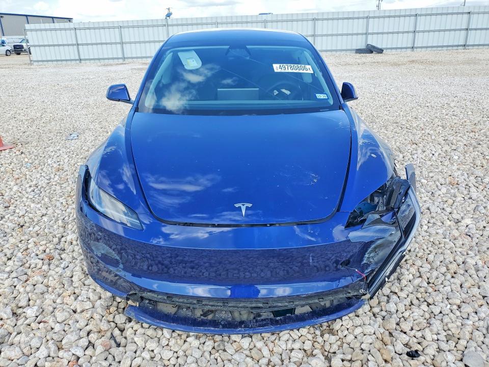 2025 Tesla Model 3 VIN 5YJ3E1EA5SF009920 COPART salvage auction — FRONT END, Tx - Salvage Vehicle Title, sold $9,400 on 2026-07-02 (photo 5)