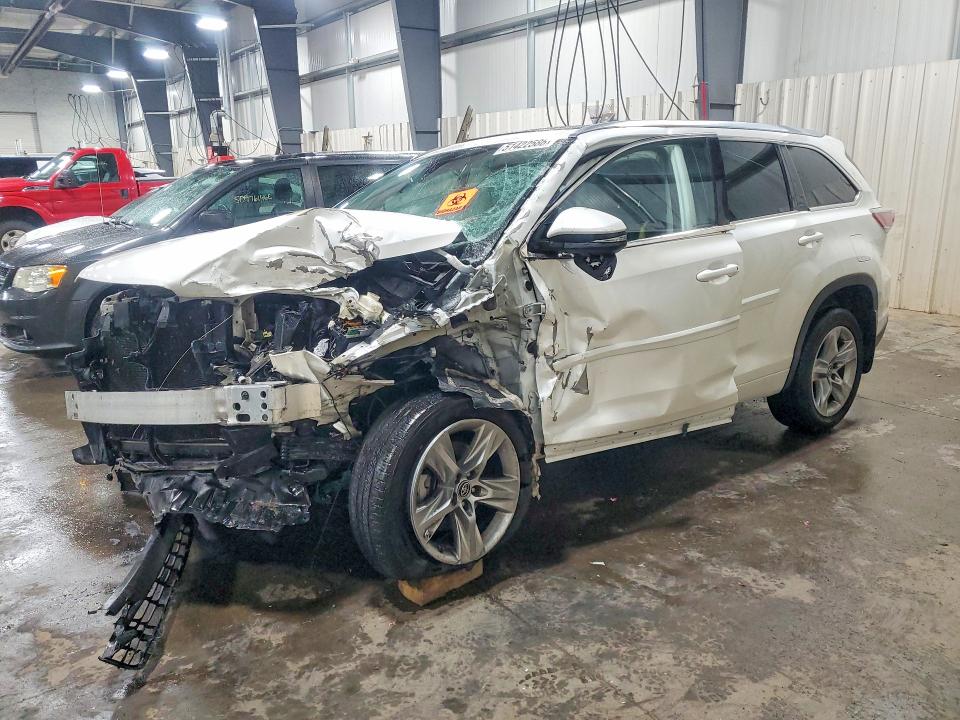 2016 Toyota Highlander VIN 5TDDKRFH0GS261827 COPART salvage auction — FRONT END, Mn - Cert Of Title-Salvage, sold $2,300 on 2026-07-07 (photo 1)