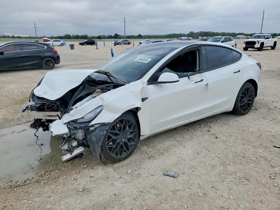 2023 Tesla Model 3 VIN 5YJ3E1EA8PF553593 COPART salvage auction — FRONT END, Tx - Salvage Vehicle Title, sold $3,800 on 2026-07-09 (photo 1)